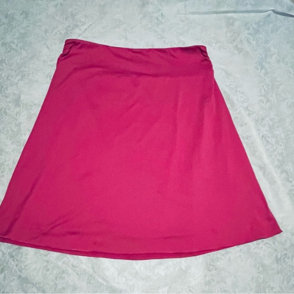 Reversible Skirt Womens Size Large Floral Pink Black Purple Stretch Slimming - Picture 2 of 12